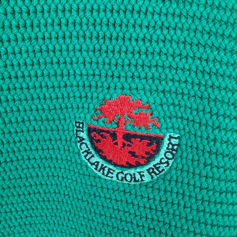 Vtg Izod Club Golf Sweater Blacklake Resort Men's L90s Preppy Knit